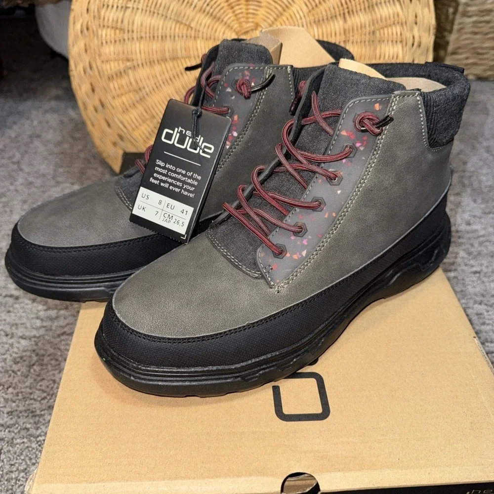 Hey Dude Men's US Size 8/ W 9.5 Duke Eco Shield Chocolate Color- 112661900‎ NIB